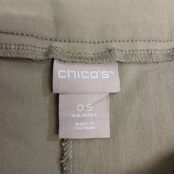 Chicos Pull On Pant Khaki Green Stretch Womens size Small - Picture 6 of 11